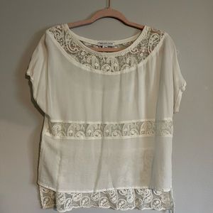 Anthropologie Heartloom Ivory Lace Blouse